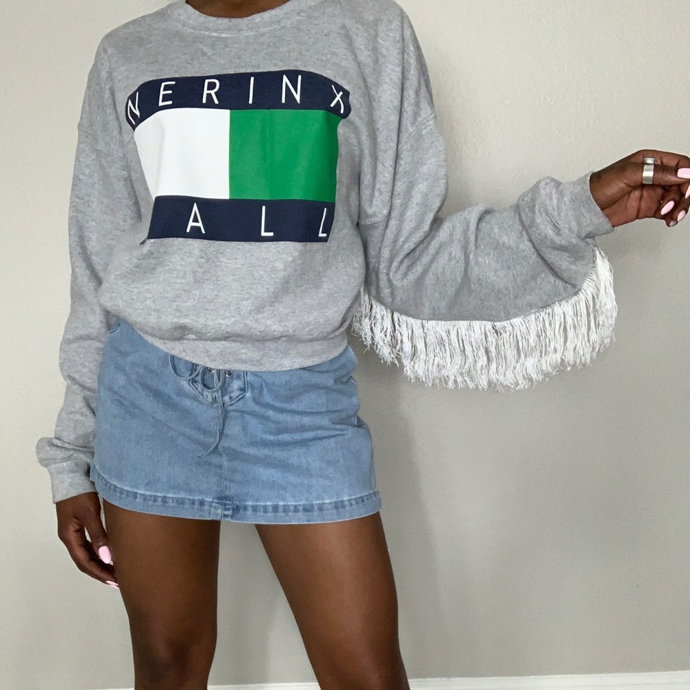 Custom fringe sweater